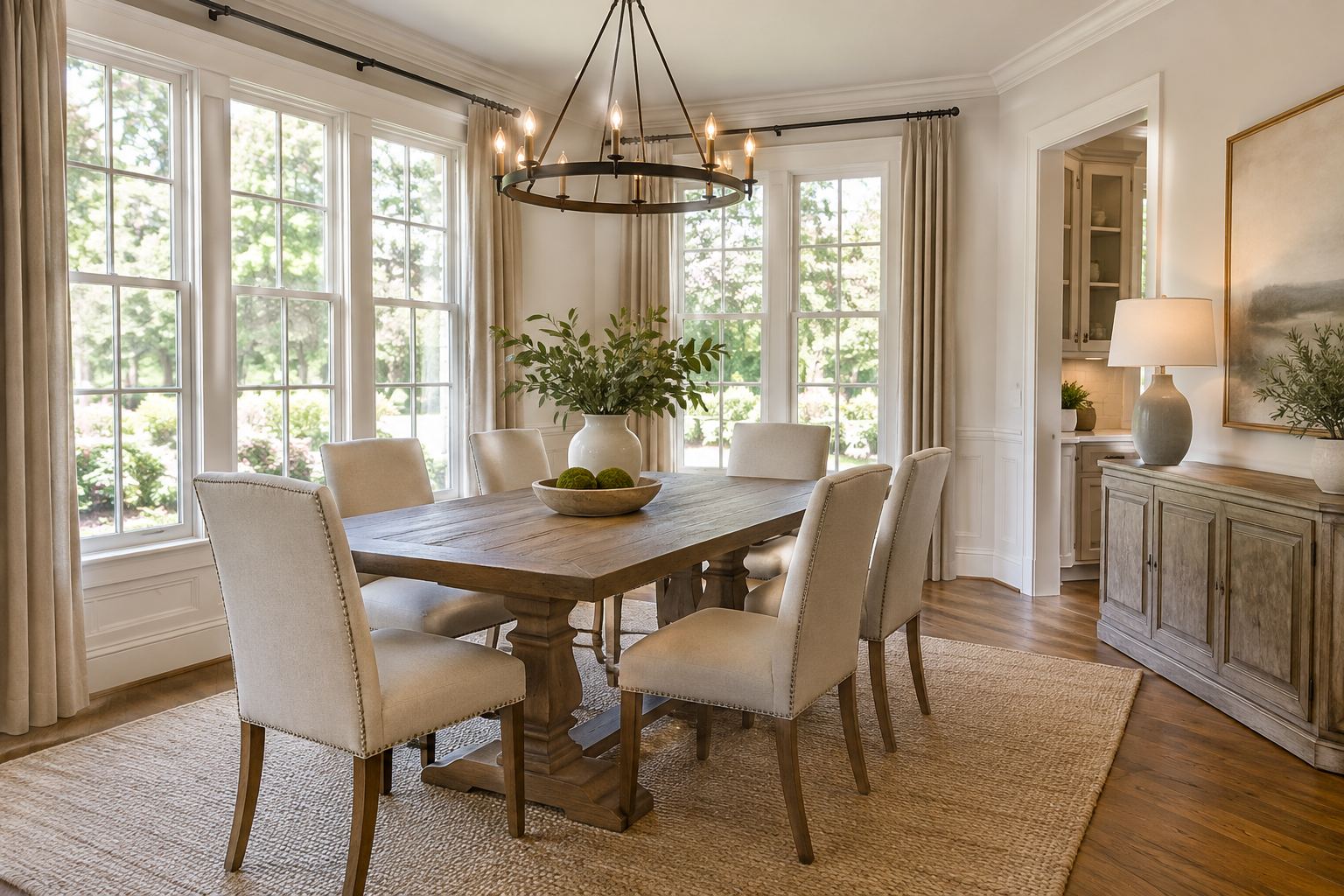 A bright Georgia dining room, illustrative